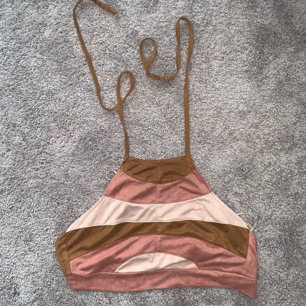 Suede Halter Top
